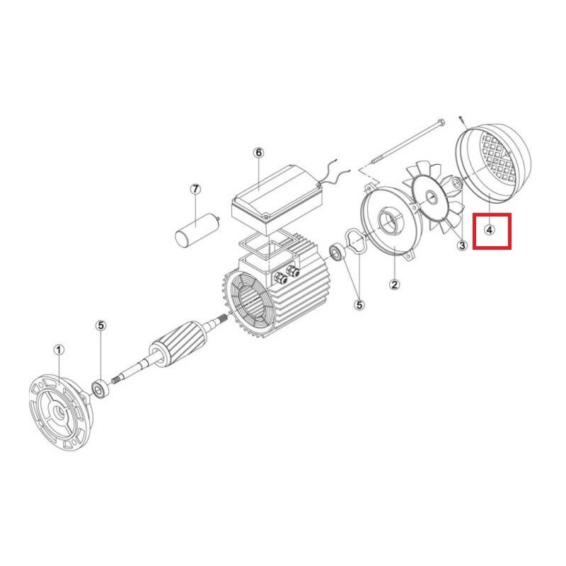 Кришка вентилятора насоса Kripsol KAN/KT/KAL/KL/KRF/KRB/BC/BCP/BCG/BCPG/BF/BB MEC112 (RMOT0004.06R) 2 Кришка вентилятора насоса Kripsol KAN/KT/KAL/KL/KRF/KRB/BC/BCP/BCG/BCPG/BF/BB MEC112 (RMOT0004.06R)