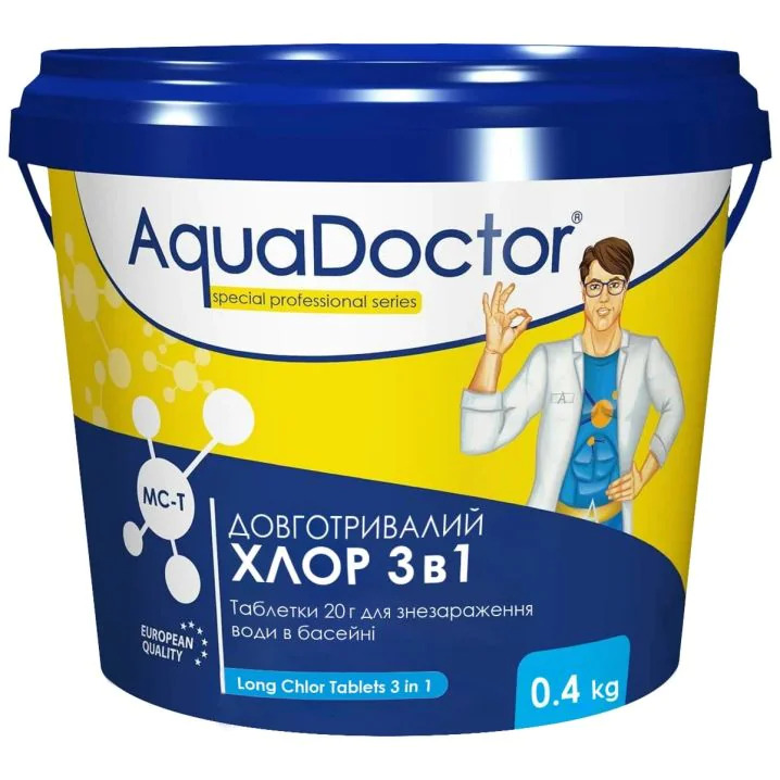 Хлор 3 в 1 для басейну AquaDoctor MC-T 0.4 кг (таблетки по 20 г) 1 Хлор 3 в 1 для басейну AquaDoctor MC-T 0.4 кг (таблетки по 20 г)