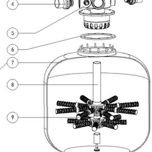 Кран шестиходовий для фільтрів Emaux V900C/V1000C/V1200C (2.5'', верхнє підключення)