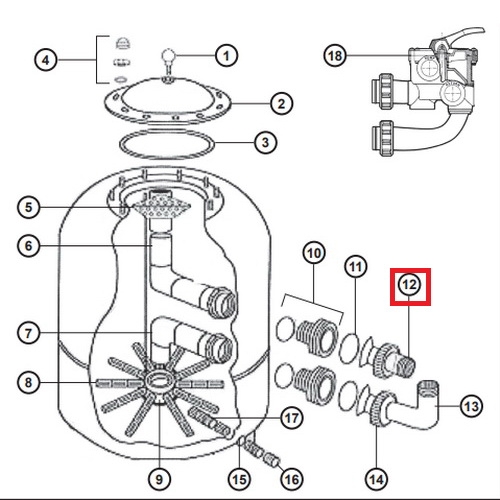 Муфта Hayward NCX2312059 для фільтра NC d 500-600 2 Муфта Hayward NCX2312059 для фільтра NC d 500-600