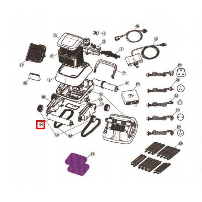 Збірна циліндрична трубка редуктора для Aquaviva 7310 Black Pearl (71150) 1 Збірна циліндрична трубка редуктора для Aquaviva 7310 Black Pearl (71150)