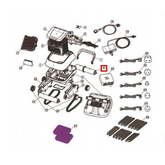 Збірна циліндрична трубка редуктора для Aquaviva 7310 Black Pearl (71090) 2 Збірна циліндрична трубка редуктора для Aquaviva 7310 Black Pearl (71090)