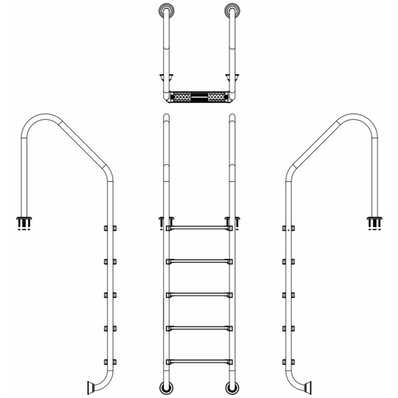 Сходи для басейну Emaux Standard SLF515-SR (5 сходинок), AISI-304 2 Сходи для басейну Emaux Standard SLF515-SR (5 сходинок), AISI-304