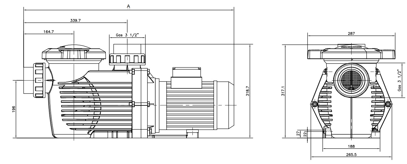 Насос Hayward HCP36303E IE3 (380 В, 36 м3/год, 3 HP) 2 Насос Hayward HCP36303E IE3 (380 В, 36 м3/год, 3 HP)