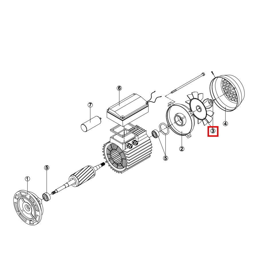 Вентилятор ел.двигуна для насоса KAP/KA/KAN/KT/BC/BCP MEC100 M2 (RMOT0003.05R) 2 Вентилятор ел.двигуна для насоса KAP/KA/KAN/KT/BC/BCP MEC100 M2 (RMOT0003.05R)