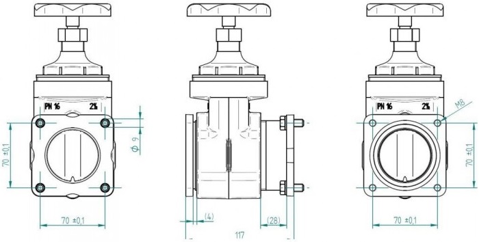 Комплект засувок із фланцевим з'єднанням Fitstar 7190050 для Taifun-Compact 2 Комплект засувок із фланцевим з'єднанням Fitstar 7190050 для Taifun-Compact